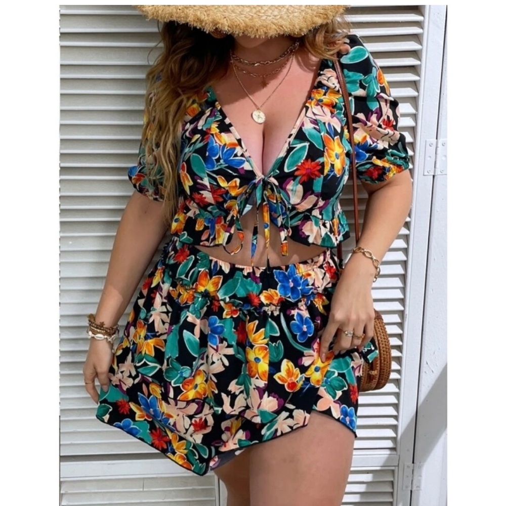 Floral Skirt and Top Set